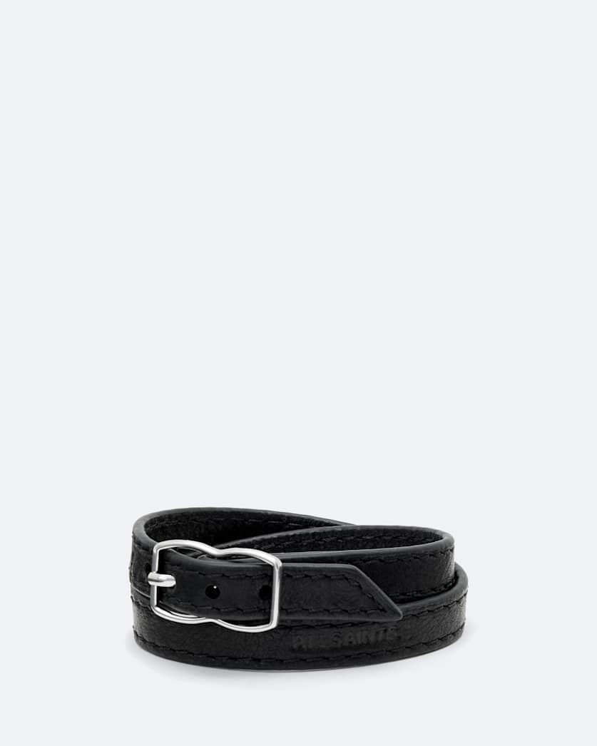Leather double wrap bracelet