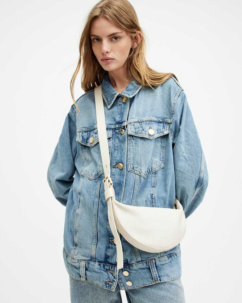 Half Moon Leather Crossbody Bag