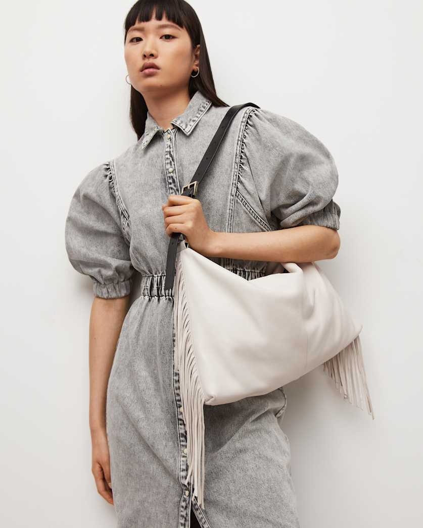 Edbury Leather Fringe Shoulder Bag