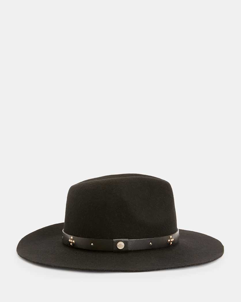 Nova Studded Leather Band Fedora Hat