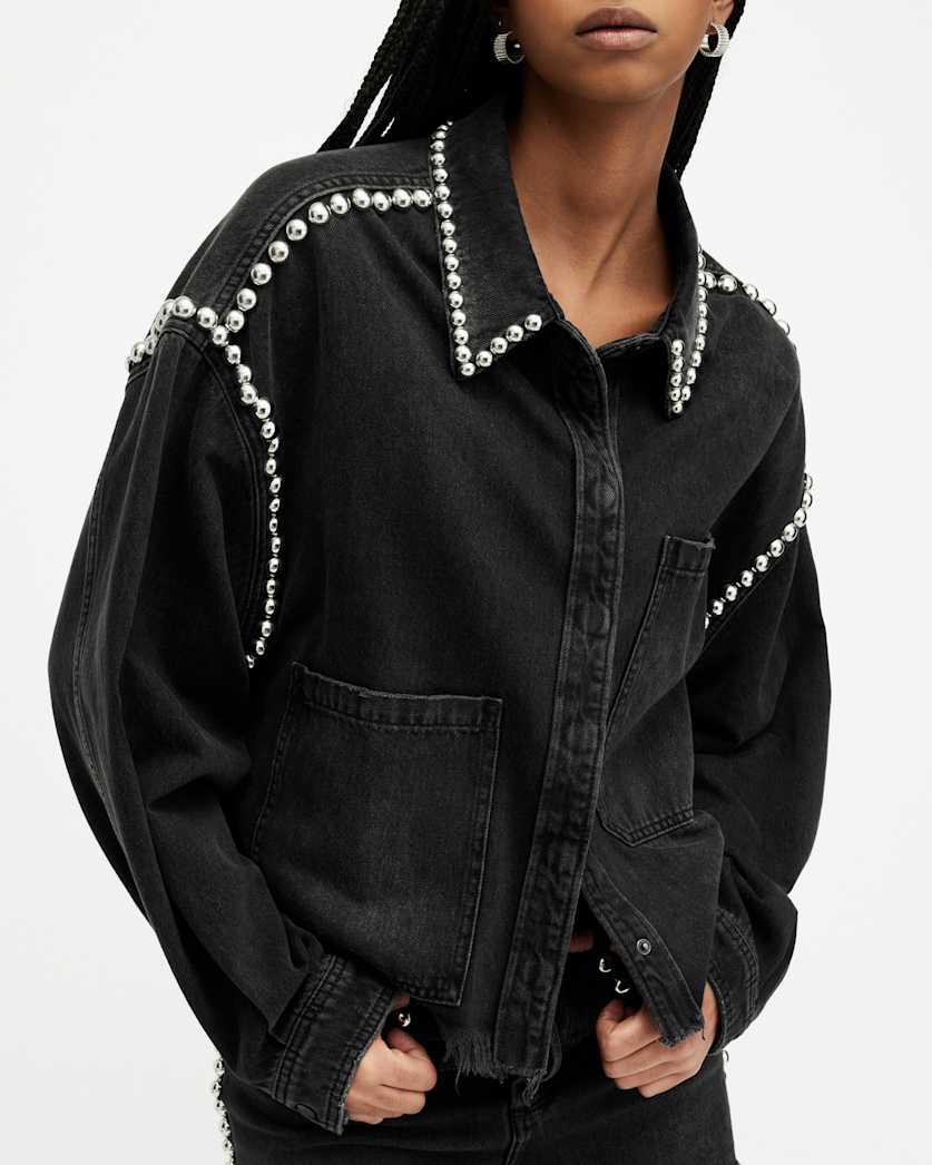 Nicky Studded Denim Shirt Jacket