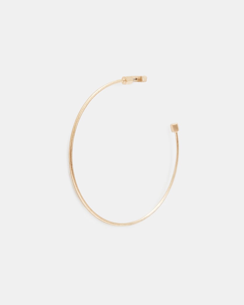 Skinny Gold-Tone Hoop Earrings