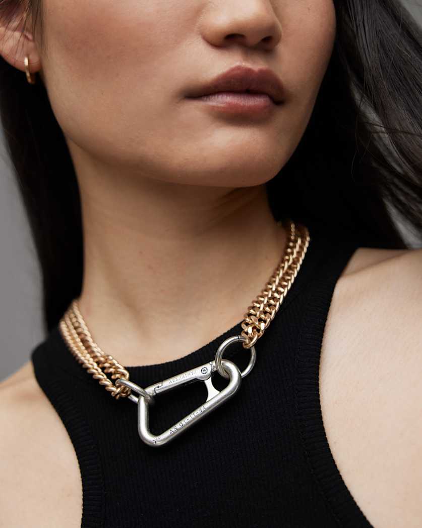Kadie Carabiner Double Chain Necklace