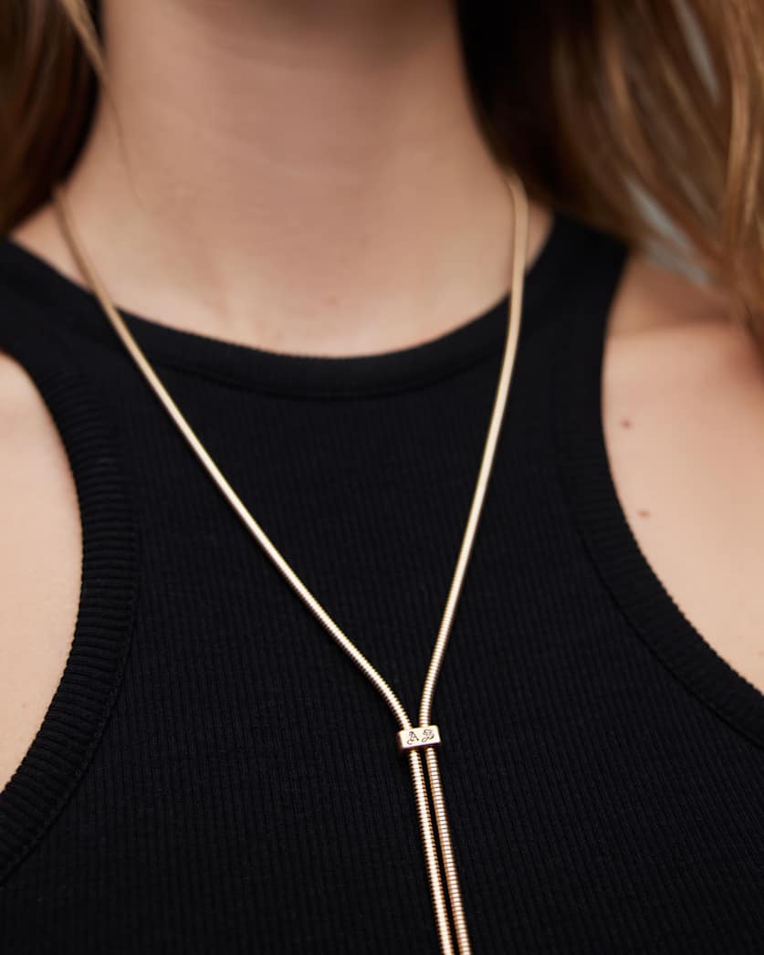 Snake Bolo Gold-Tone Necklace