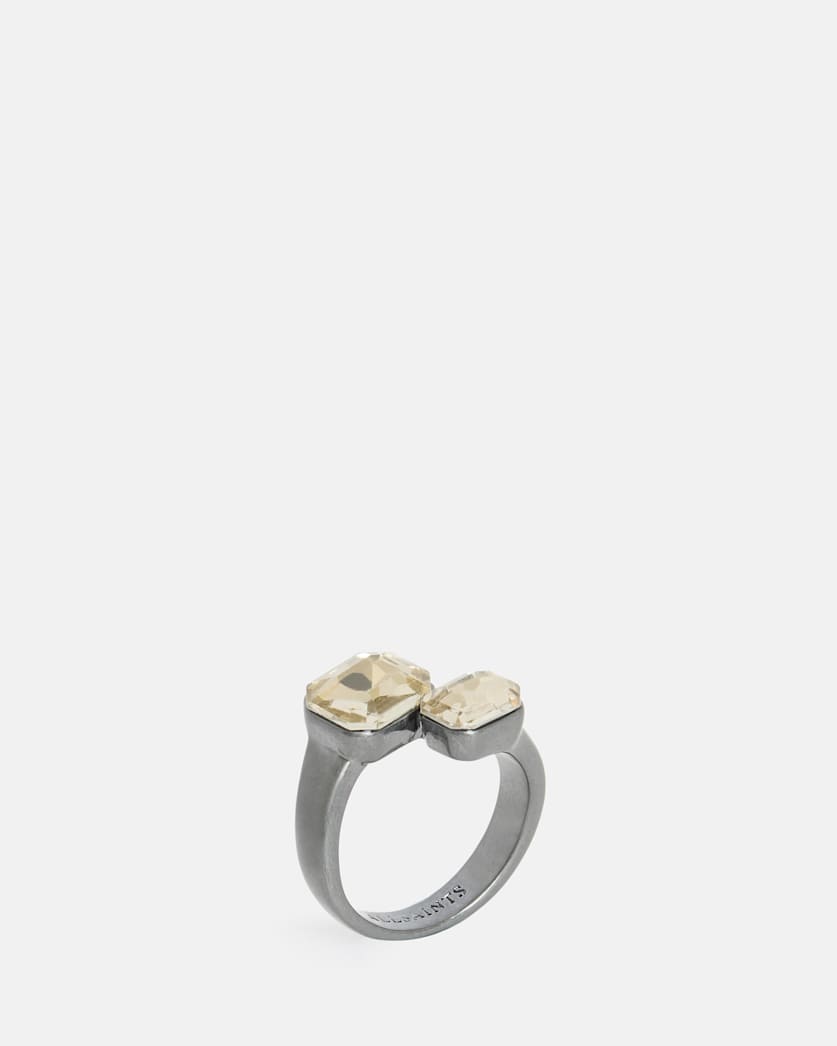 Estela Dark Hematite Double Stone Ring