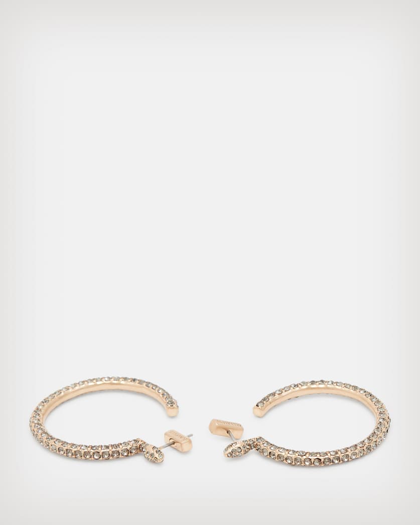 Seren Pave Gold-Tone Hoop Earrings