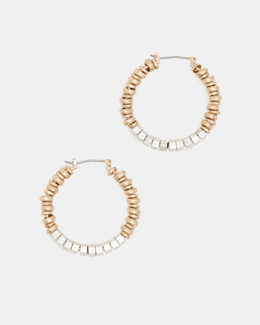 Hana Bead Titanium Hoop Earrings
