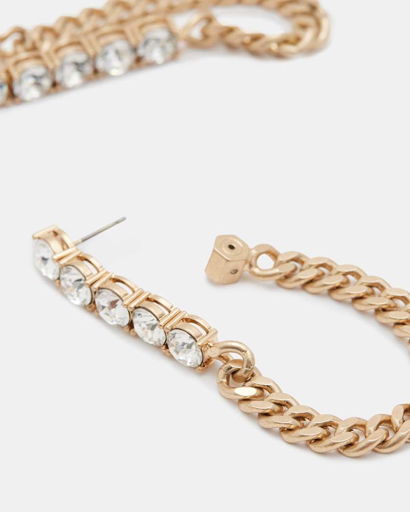 Delmy Crystal Curb Chain Earrings