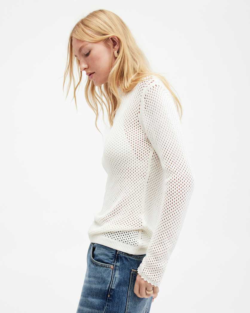 Avril Roll Neck Open Stitch Jumper
