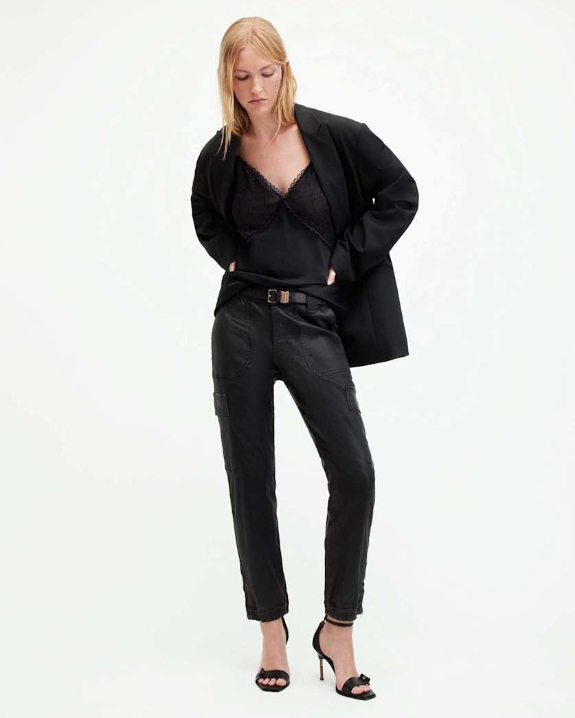 Nola High-Rise Coated Jogger Trousers