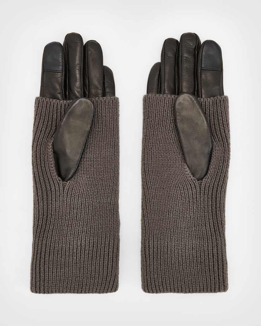 Zoya Extendable Knit Cuff Leather Gloves