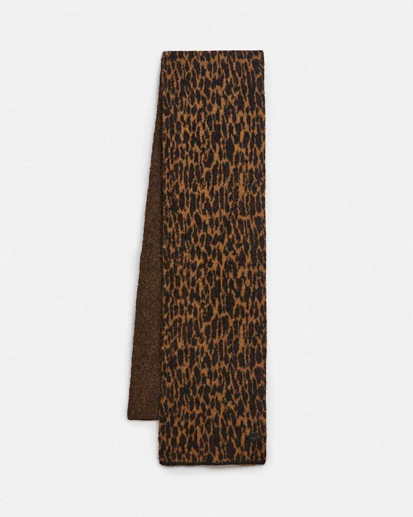 Anita Leopard Print Jacquard Scarf