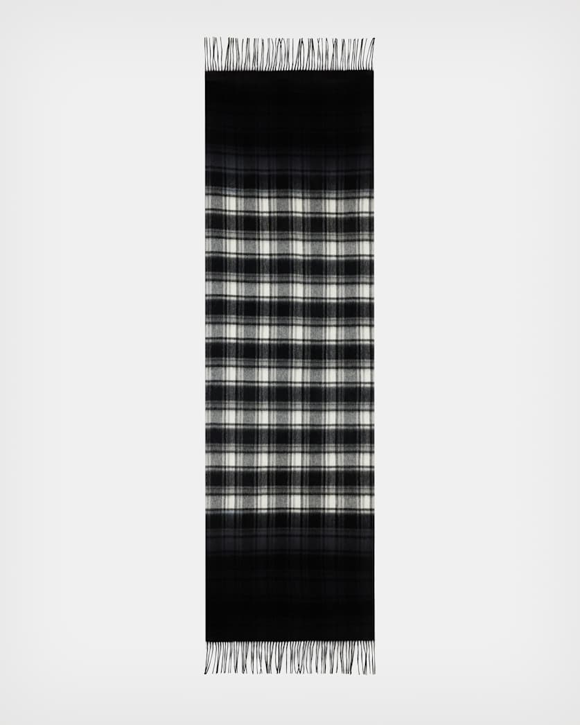 Dip Dye Check Wool Scarf