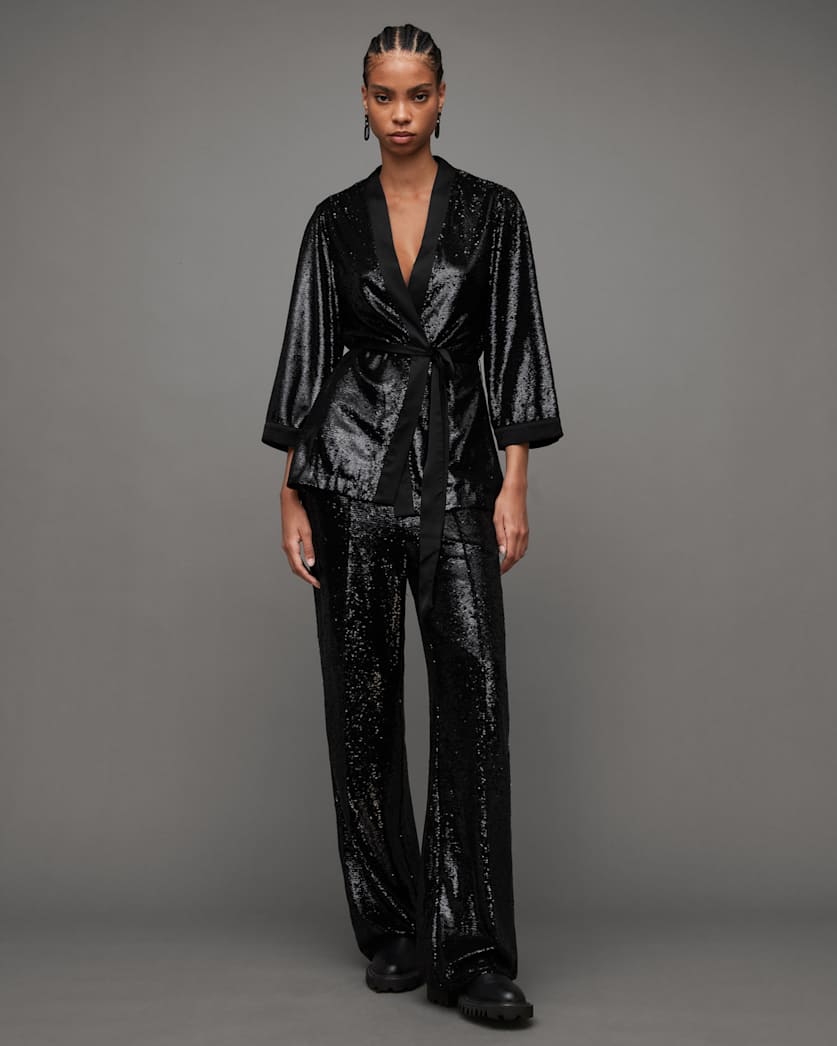 Carina Open Front Sequin Kimono