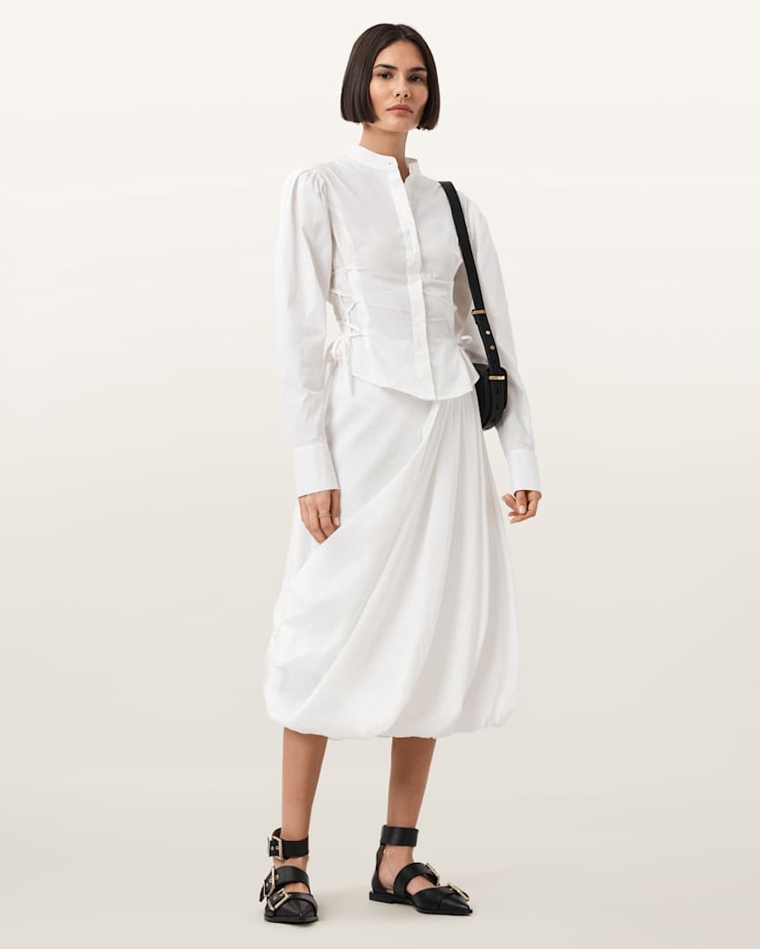 Nia Draped Midi Skirt