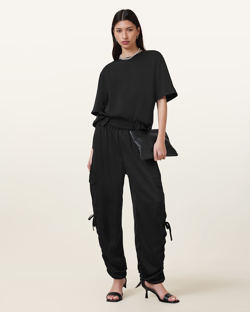 Kaye Relaxed Fit Satin Trousers