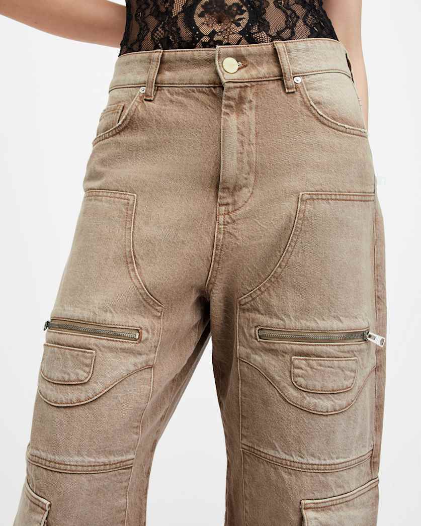 Archie Wide Leg Denim Cargo Jeans