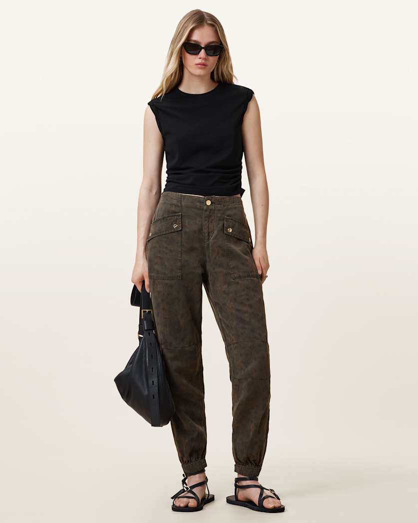 Val High-Rise Cargo Linen Blend Trousers