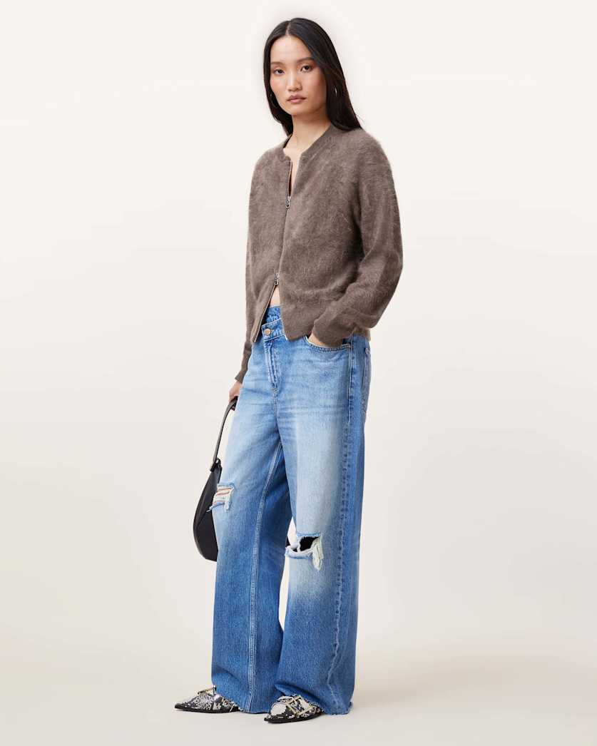 Rebel Zip Up Cashmere Cardigan