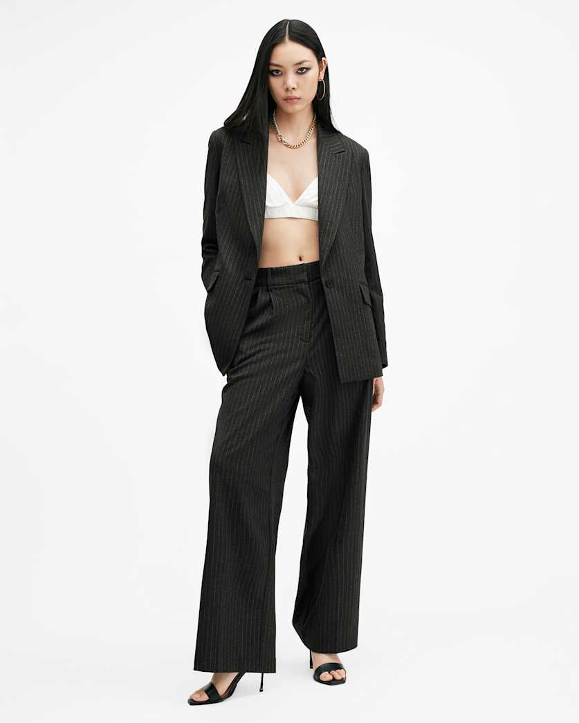 Averie Pinstriped Relaxed Fit Blazer