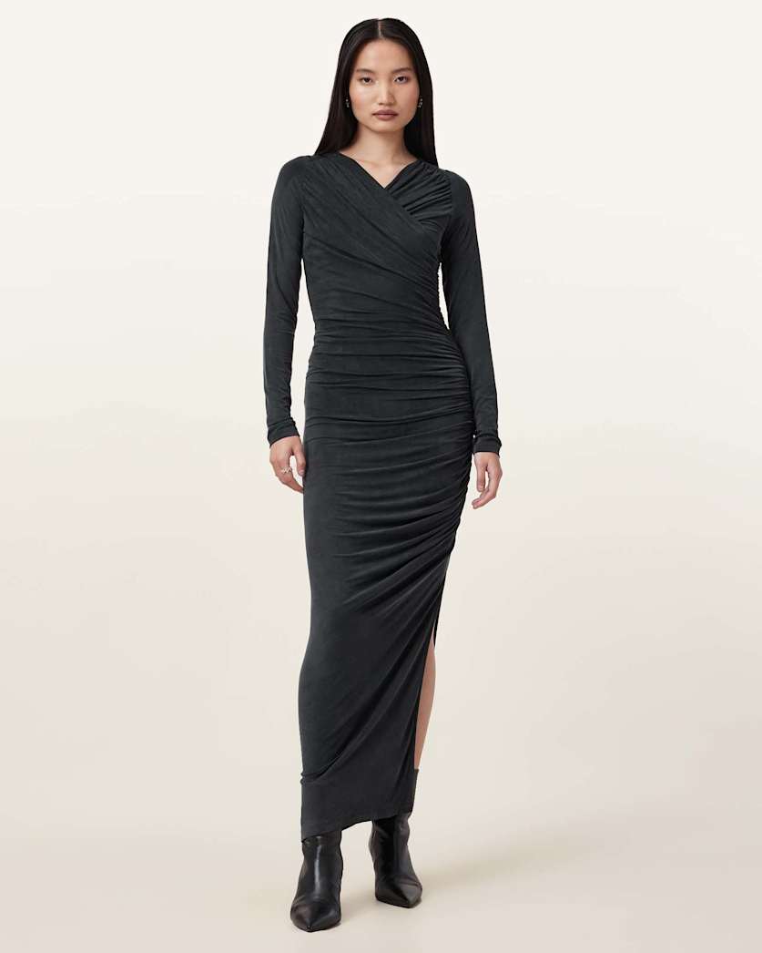Hanako Cupro Wrap Maxi Dress