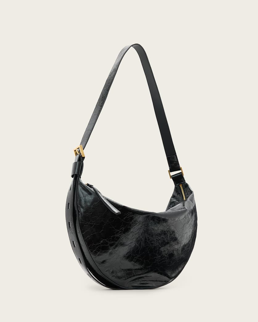 Half Moon Leather Shoulder Bag
