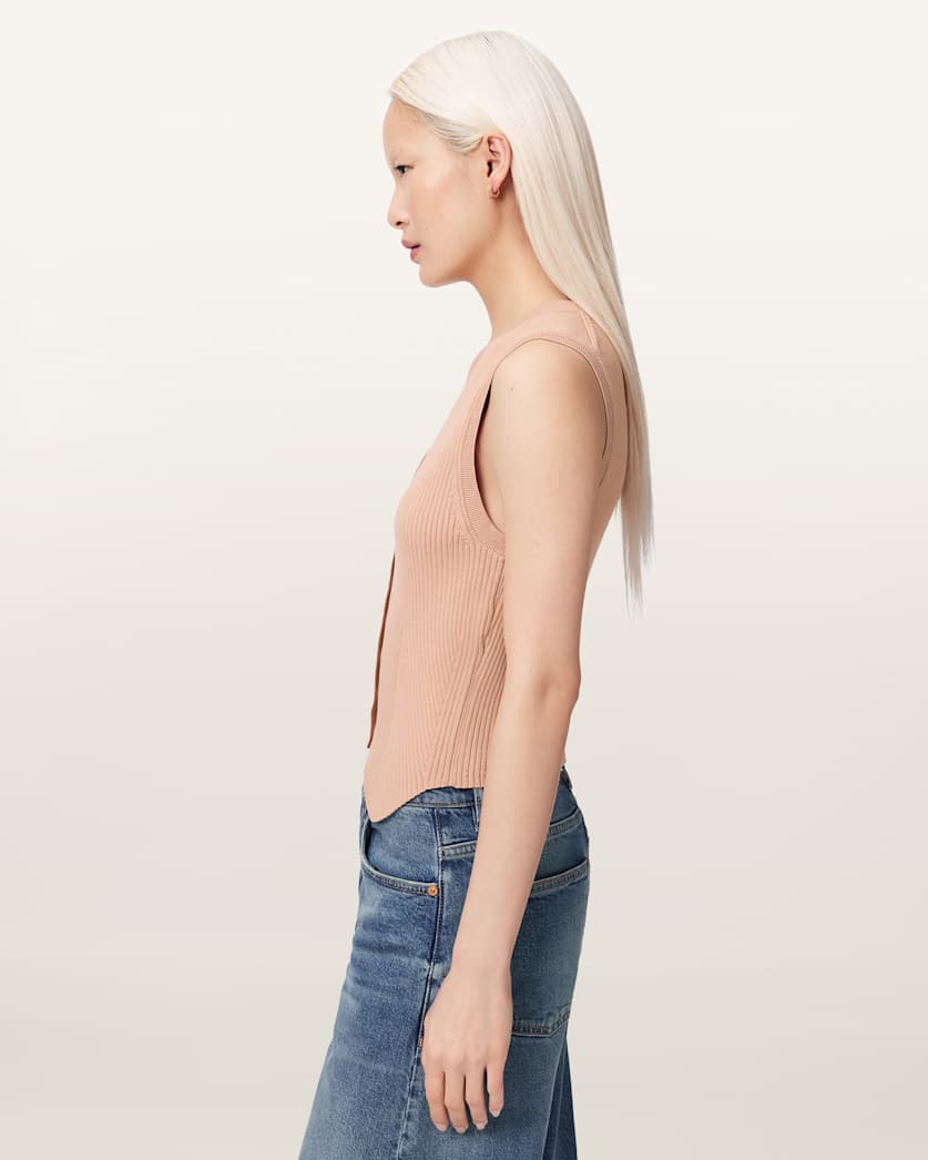 Cruz Ribbed Knitted Waistcoat