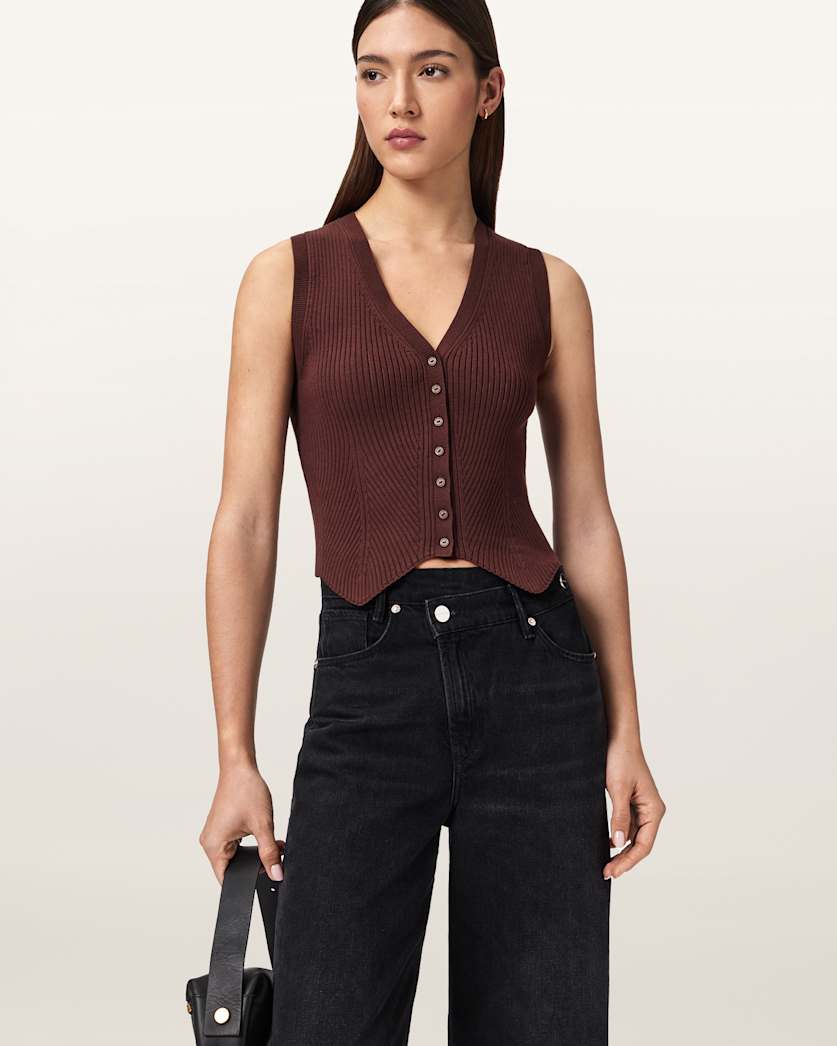 Cruz Ribbed Knitted Waistcoat