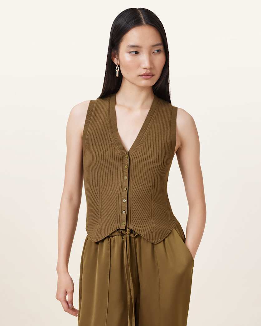 Cruz Ribbed Knitted Waistcoat