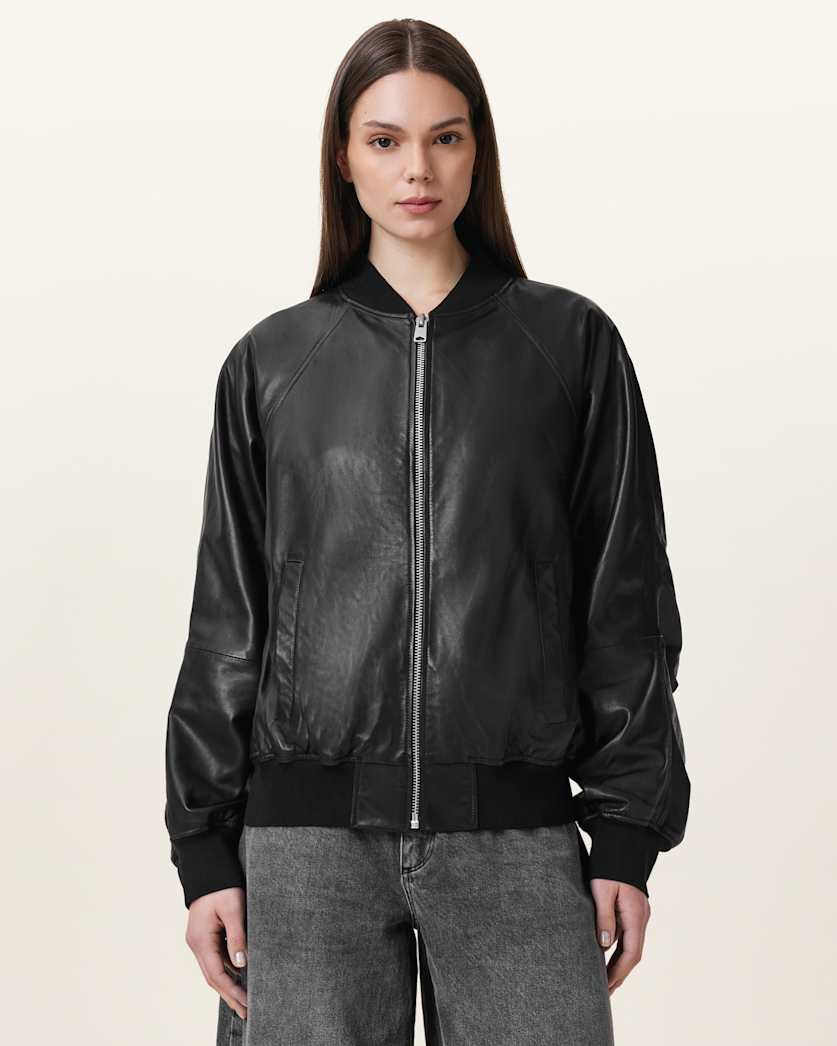 Dana Leather Bomber Jacket