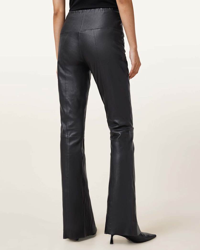 Cora High-Rise Leather Flared Leggings