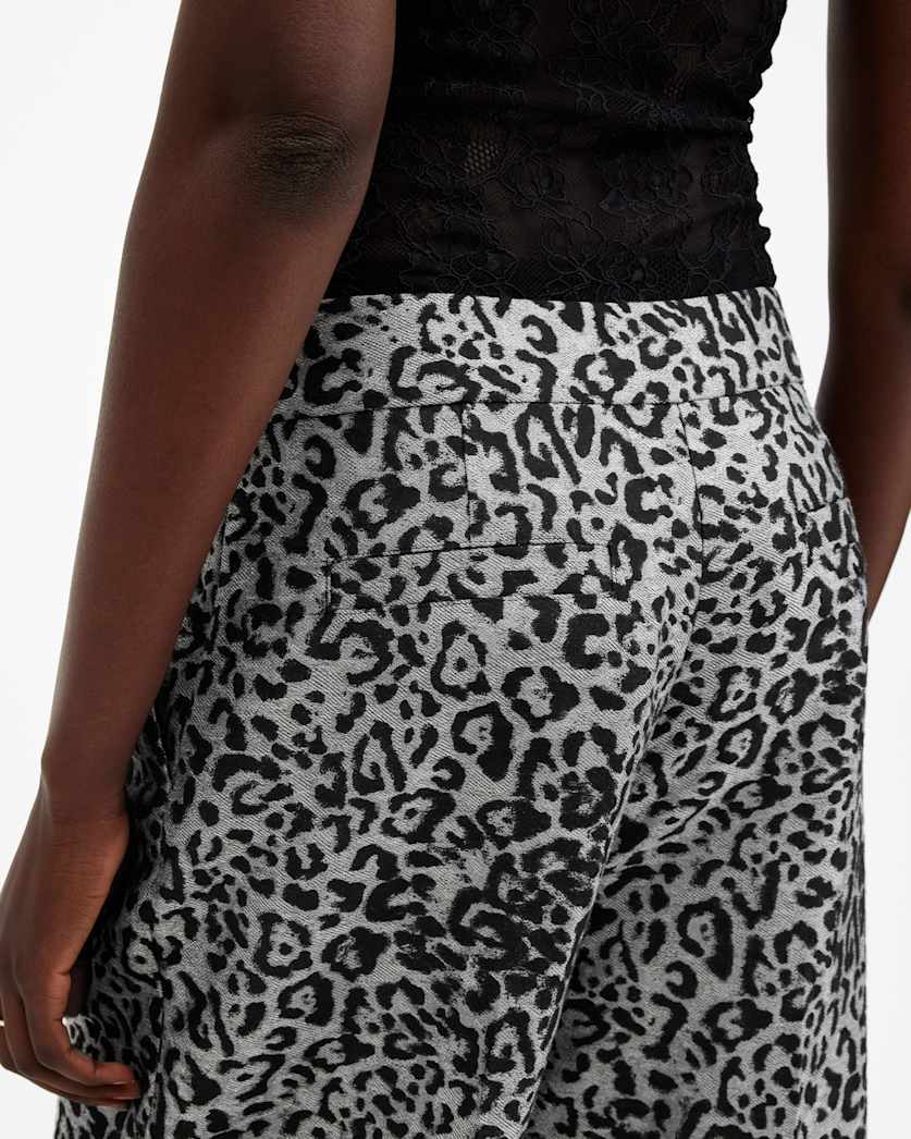 Jemi Leopard Print Metallic Trousers
