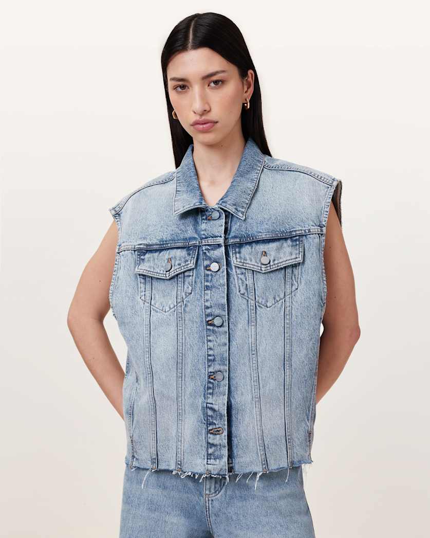 Laura Embellished Denim Waistcoat