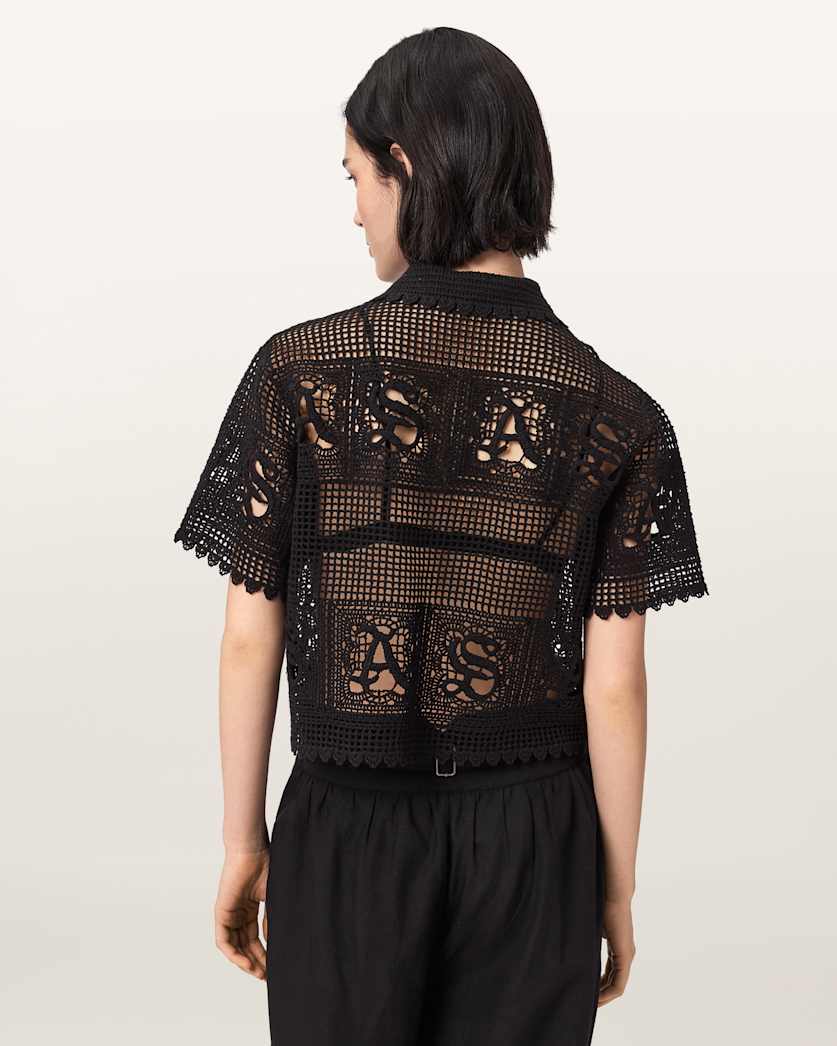 Kyra Crochet Cropped Polo