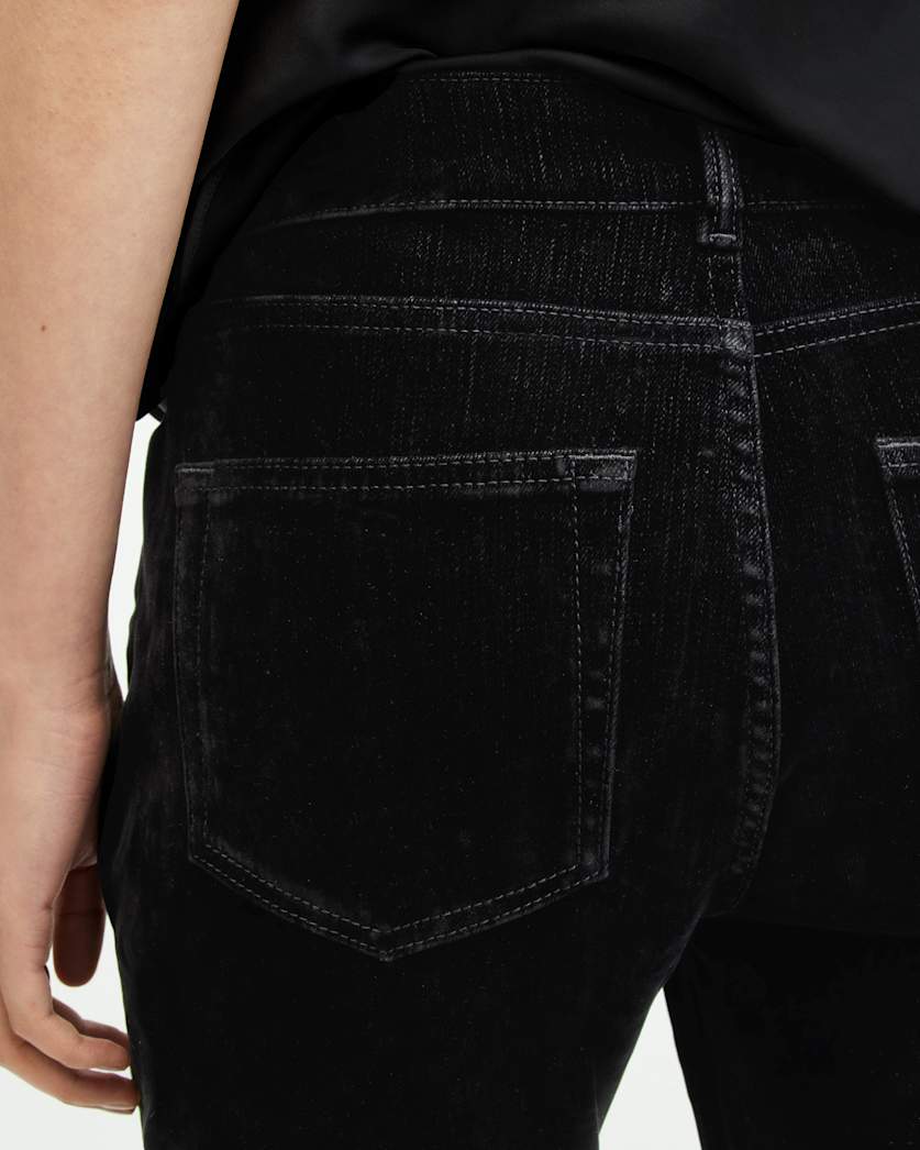 Hollis Slim Flocked Denim Bootcut Jeans