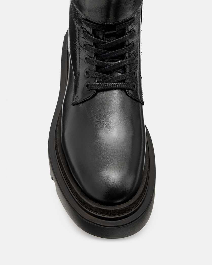 Zoe Lace Up Chunky Leather Boots