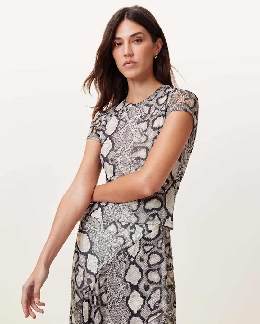 Ellie Mesh Snake Print T-Shirt