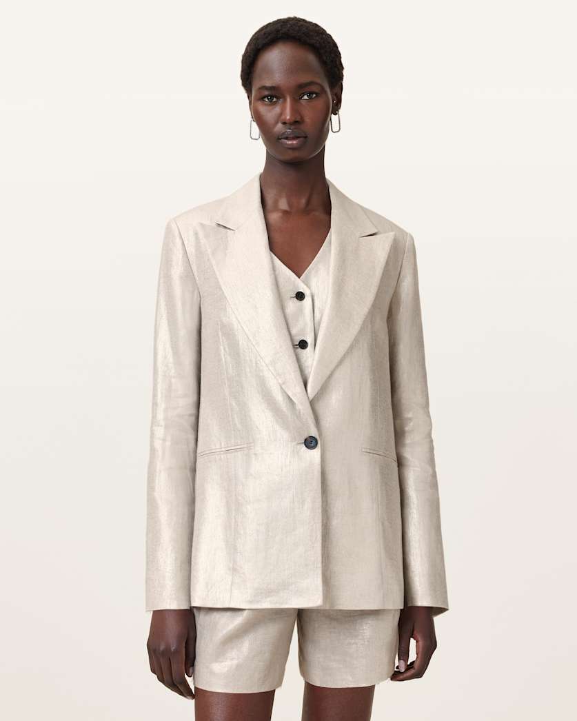 Averie Relaxed Fit Linen Blazer