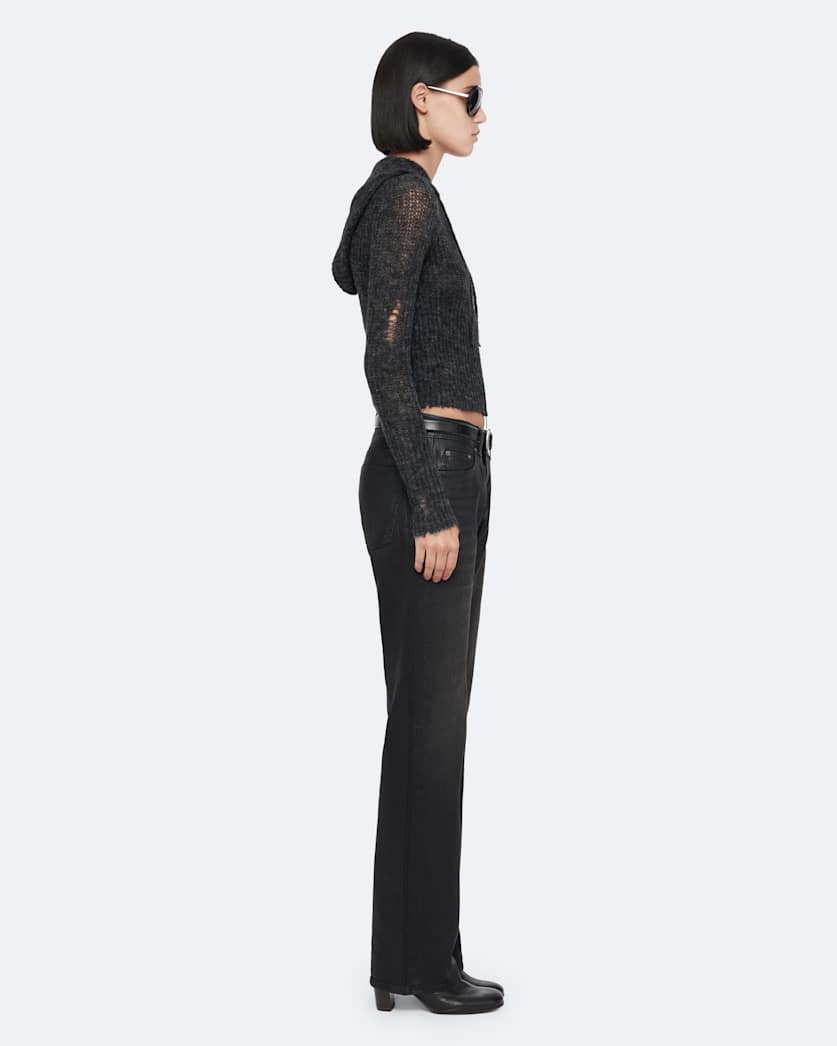 Mabel Cropped Alpaca-Blend Hoodie