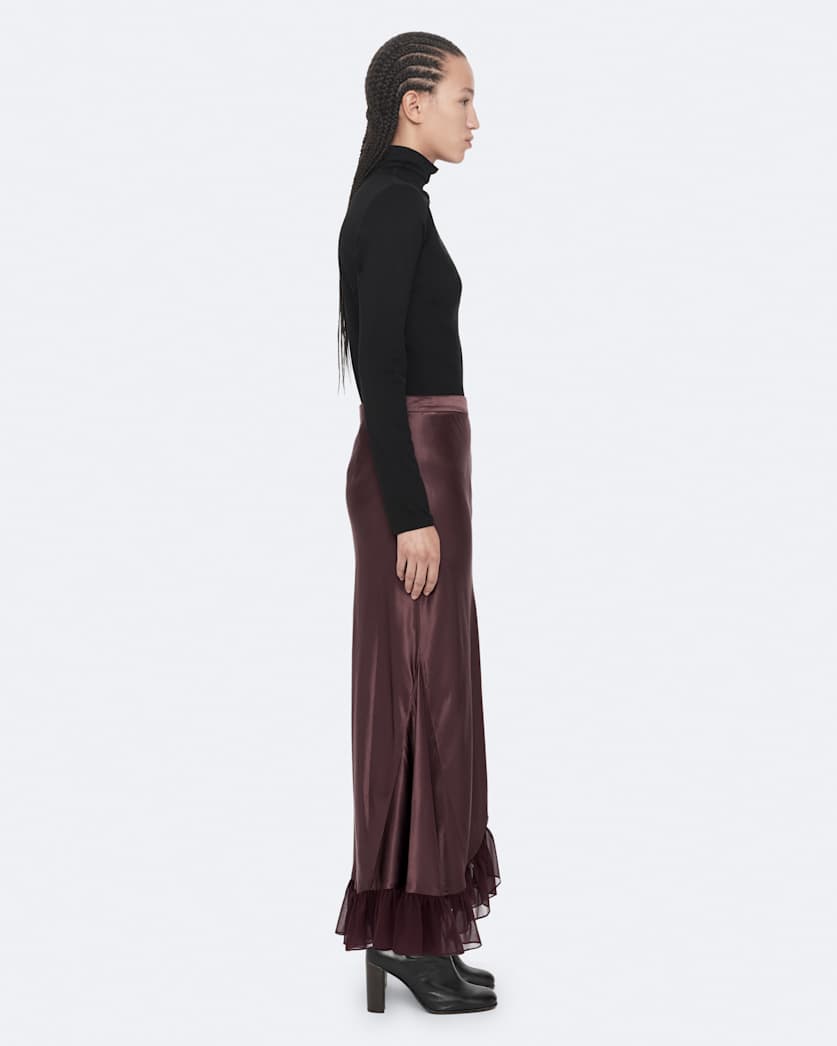 Silk-viscose skirt