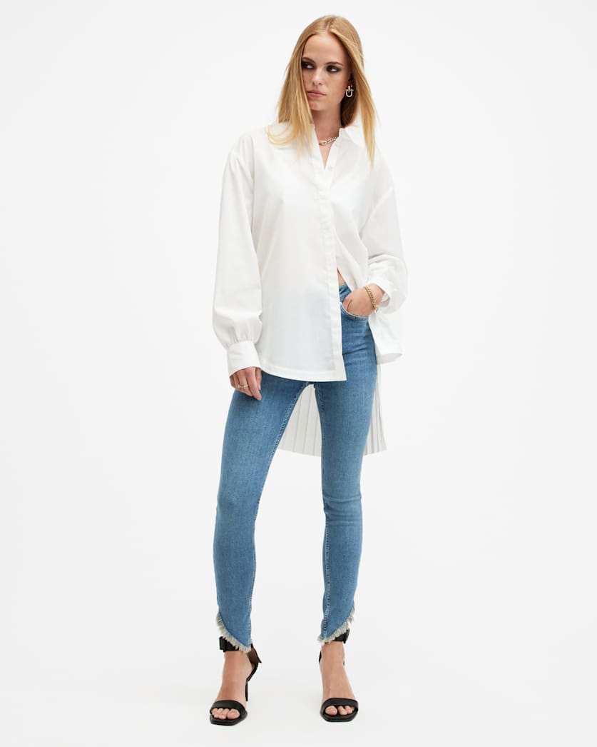 Dax Asymmetric Hem Skinny Denim Jeans