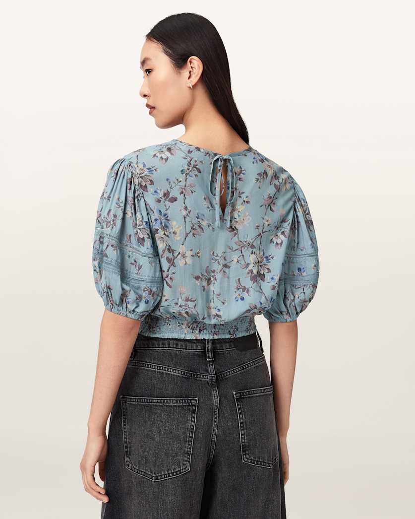 Peony Lace Trim Cropped Top