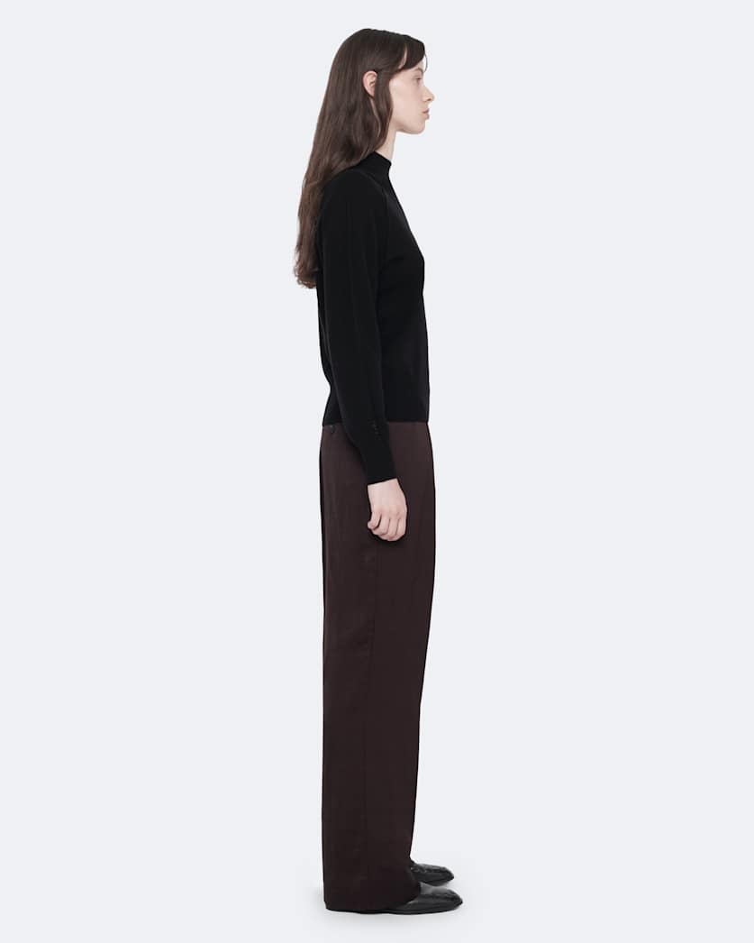 Leonie Mid-Rise Satin Wide-Leg Trousers
