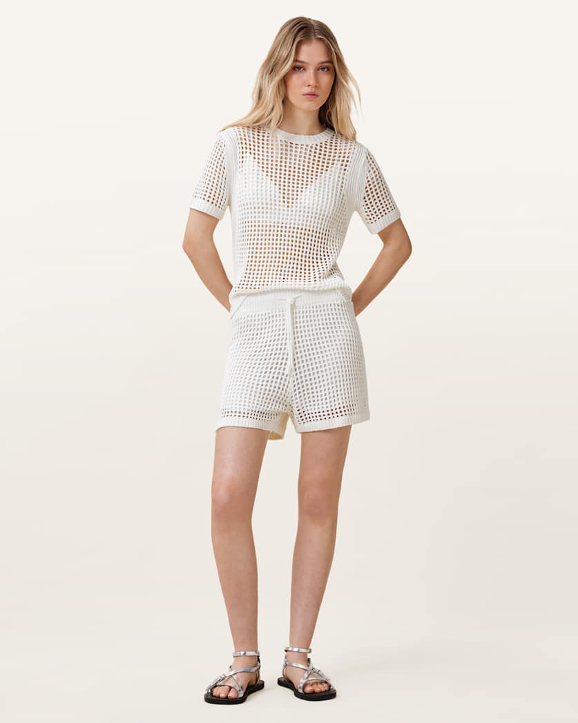Paloma Open-Knit Shorts