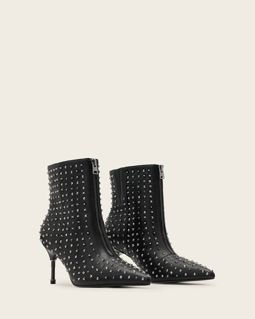 Natasha Studded Leather Boots