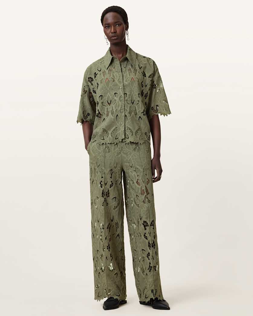 Charli Embroidered Straight Fit Trousers