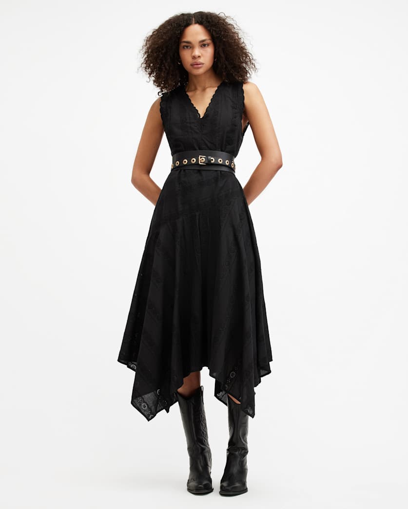 Aviana Sleeveless Broderie Maxi Dress