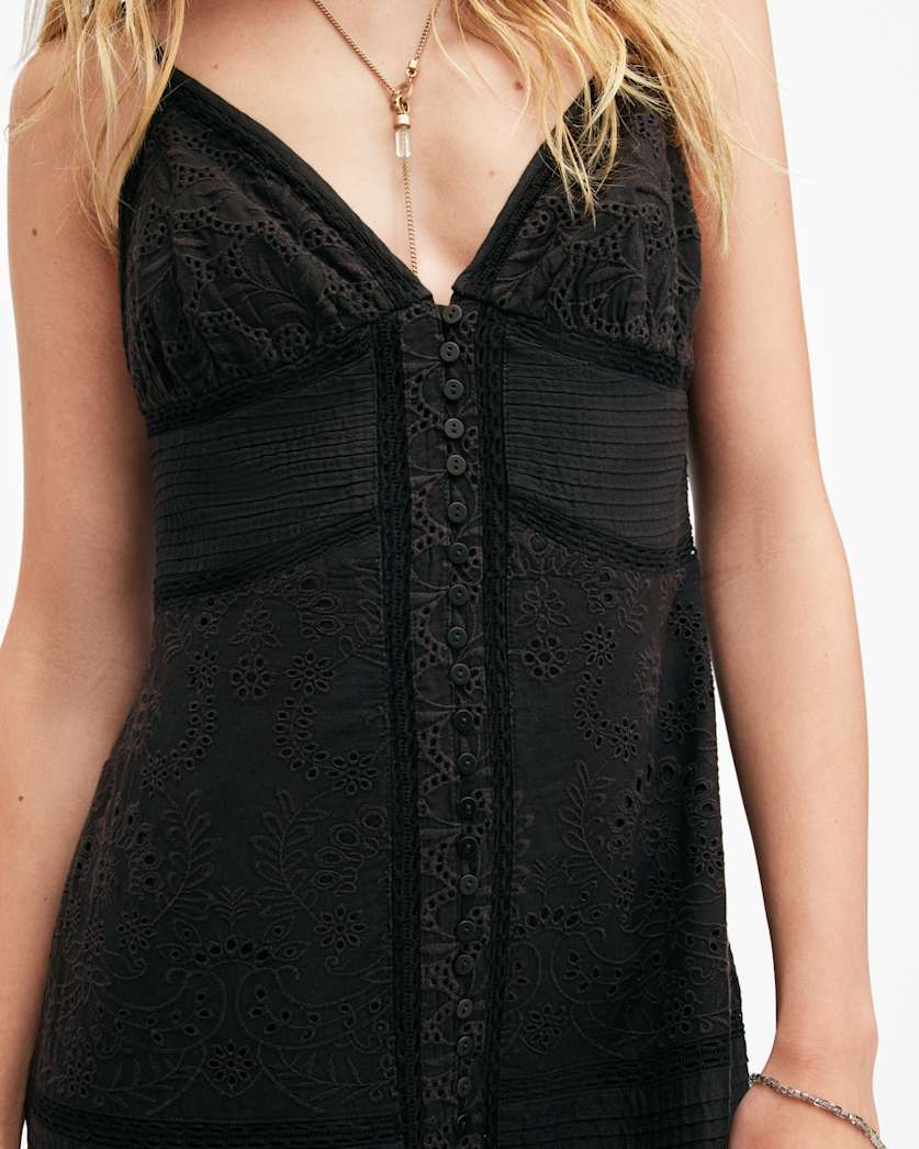 Dahlia Embroidered Broderie Maxi Dress