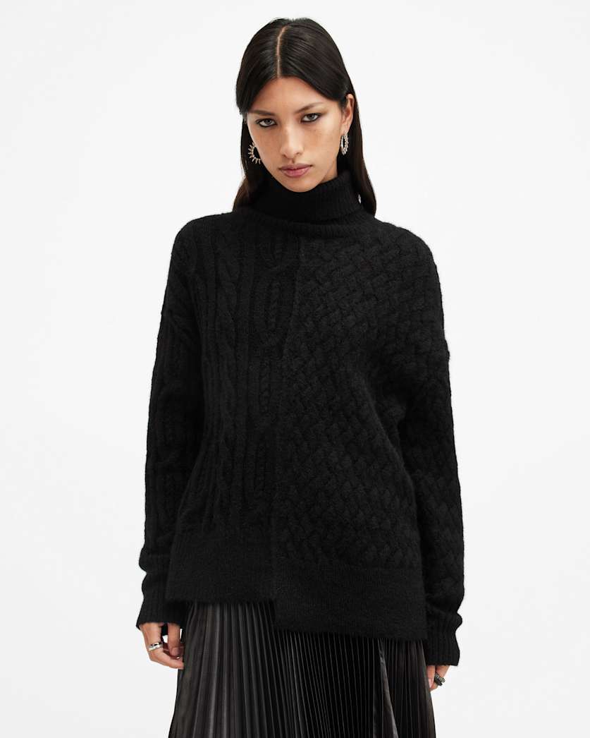 Varla Cable Stitch Roll Neck Jumper