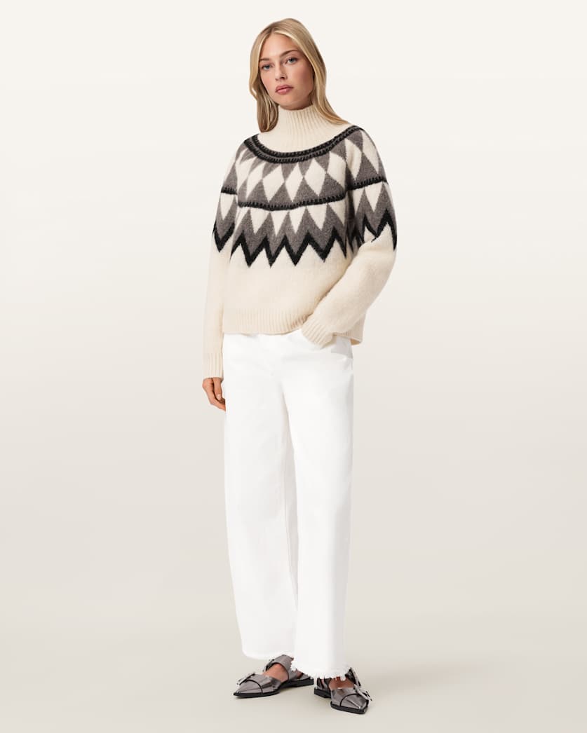 Tura Funnel Neck Relaxed Fit Jumper
